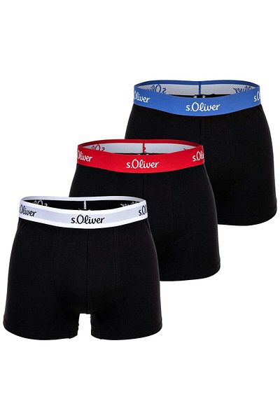 s.Oliver Herren Boxershorts, 3er Pack - Boxerbrief, Baumwoll-Stretch