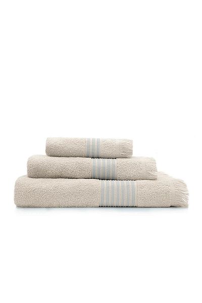 Green Black Aya 3 Piece Towel Set 100% Cotton Jacquard Beige