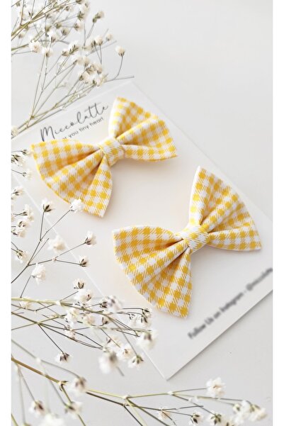 Miccolatte Kız Çocuk Pitikareli Fiyonklu Klips Toka Seti (2Lİ)