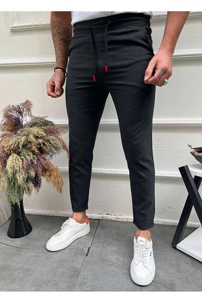 Ser Joven Ανδρικό παντελόνι Anthracite Basic Relaxed Fit Double Leg Jogger