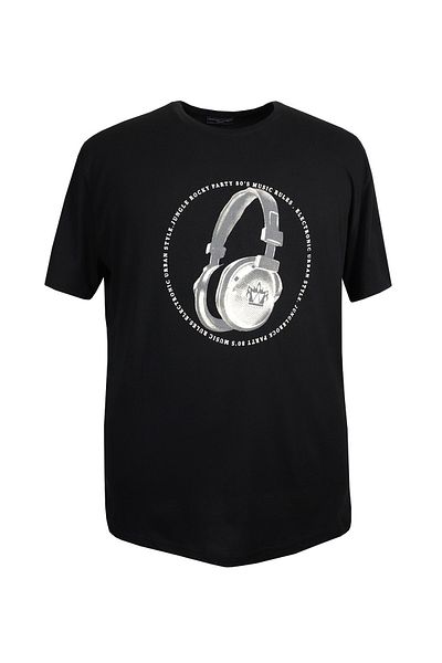 marufshop Мъжка тениска с кръгло деколте, голям размер, с щампа