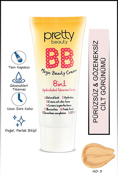 Pretty Beauty 8in1 Offering Bb Cream Intensive Coverage - Natural Coverage No:3