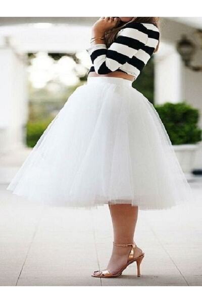 Genel Markalar Kadın Beyaz Tül Tütü Etek