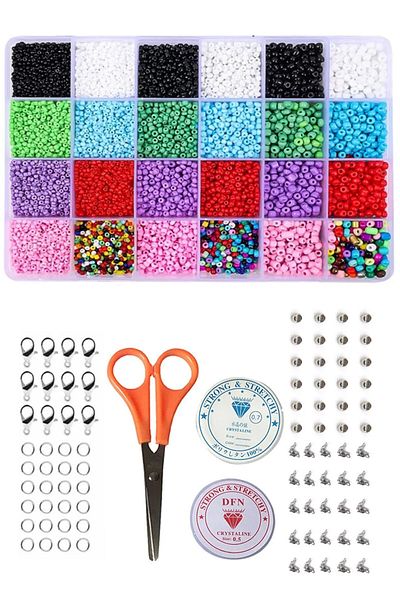 Hobimos 06 Sand Beads Jewelry Making Set with 24 Compartments Box