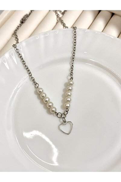 sleyshop 6mm Cam Inci Kalp Kolye