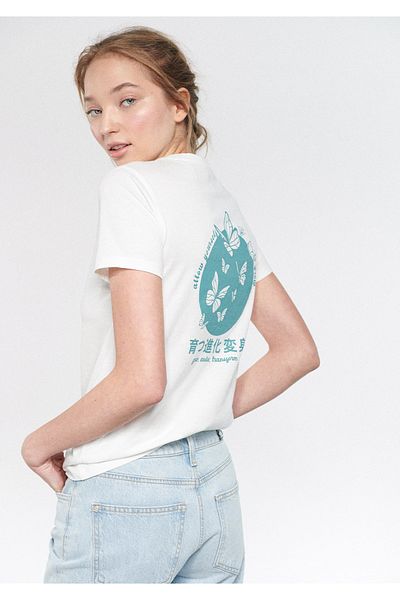 Mavi Tricou alb cu imprimeu Allow Yourself, cu croiala normală / cu potrivire obișnuită1611246-70057
