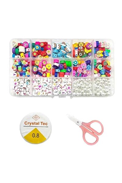 yiğit aksesuar Fimo, Pearl and Letter Beads Jewelry Making Kit Hobby Supplies