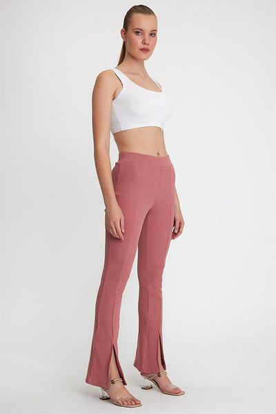 ESPİNA Women's Camisole Slit Leggings Trousers Rose