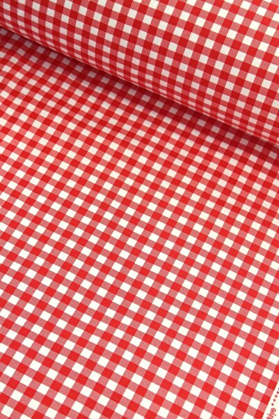 Menderes Home Kırmızı Minik Pötikare Flanel Pazen Kumaş