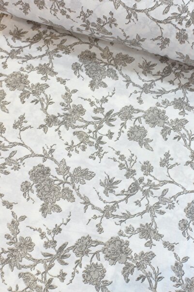 Wella Home Beyaz Gül Dalı Flanel Pazen Kumaş