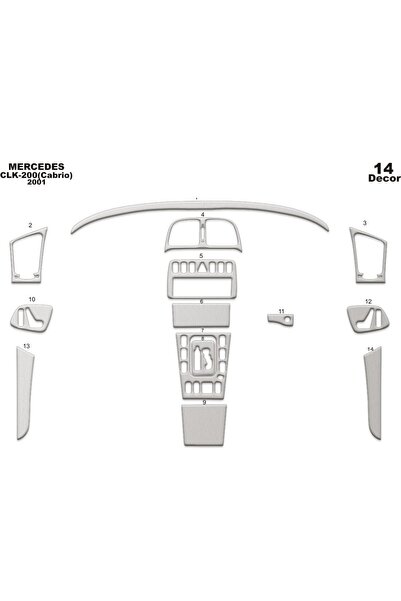 meriç cockpit design ميريتش ®   مرسيدس Clk كابريو أمامي توربيدو مطلي ألومنيوم...