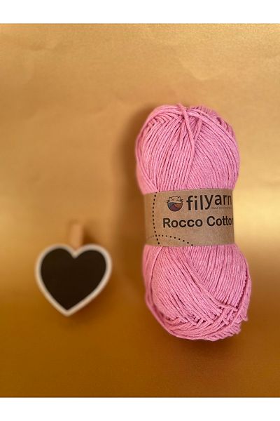Filyarn Rocco Cotton Cotton 100 Gr Amigurumi Punch Hand Knitting Yarn - Pink Color