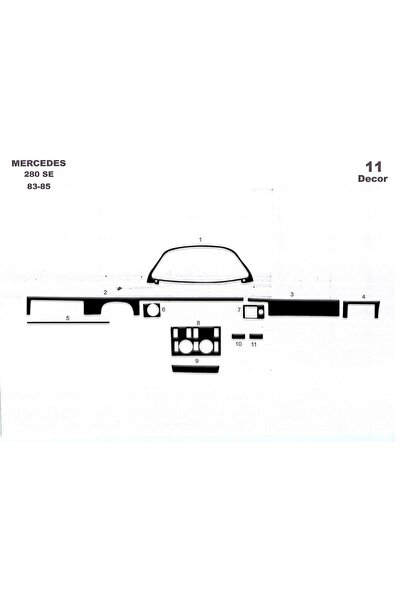 meriç cockpit design ميريتش ®   مرسيدس 280 Se توربيدو أمامي مطلي باللون الأسو...