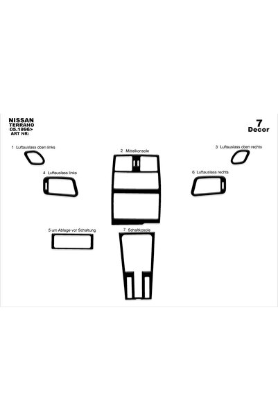 meriç cockpit design ميريتش ®   نيسان تيرانو تنجيد صندوق اليد الأمامي أسود لا...
