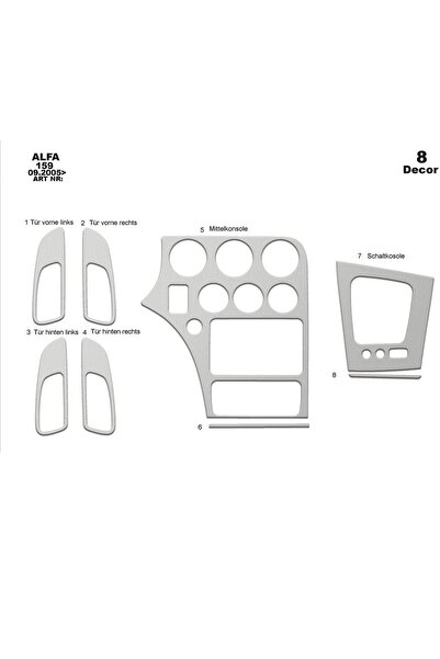meriç cockpit design ميريتش ®   الفا 159 تنجيد صندوق اليد الامامي الومنيوم 8 ...