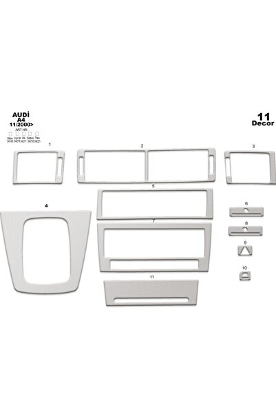 meriç cockpit design ميريتش ®   أودي A4 توربيدو أمامي مطلي ألومنيوم 11 قطعة 2...