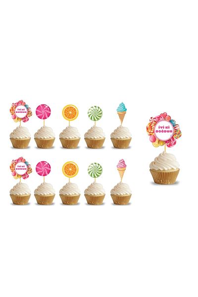 Big Party Candy Ice Cream Themed Party Toothpicks 10 Pieces