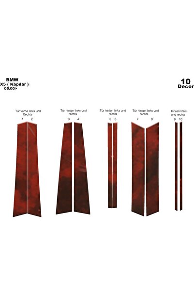 meriç cockpit design ميريتش ®   بي ام دبليو X5 باب تقليم الماهوجني 10 قطع 2000-2006