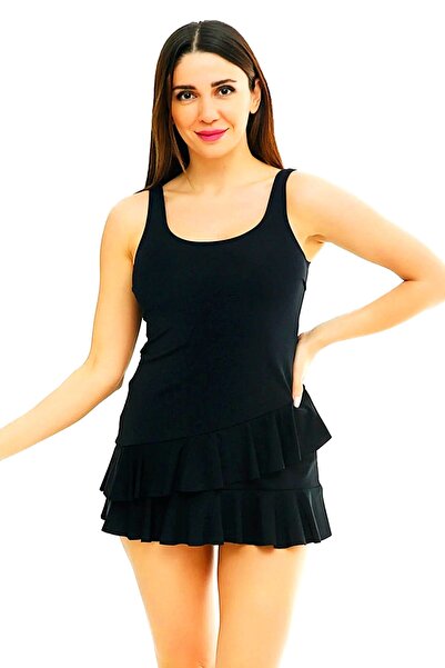 İYİBU Tesmay Φόρεμα με βολάν και τιράντες, Αδιάβροχο Σλιπ