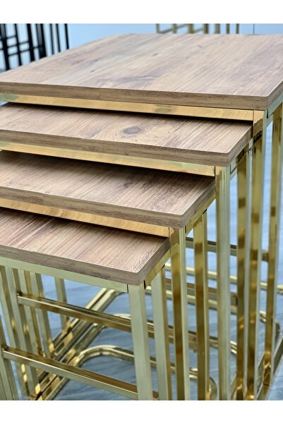 MAZAKAMETAL Mazaka - Erva Gold Zigon 4 Lü Sehpa