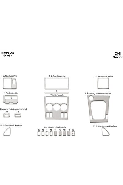 meriç cockpit design ميريتش ®   بي ام دبليو Z3 توربيدو امامي مطلي الومنيوم 21...