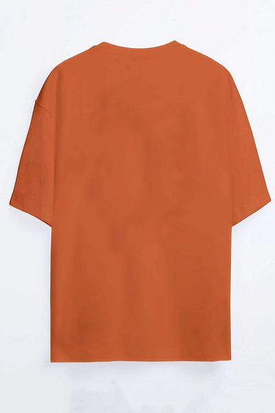 Harmandar Tricou supradimensionat unisex portocaliu cu imprimeu cu craniu colorat
