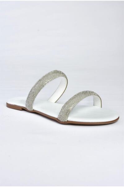 Fox Shoes M272003509 Papuci de damă cu detalii cu piatră albă