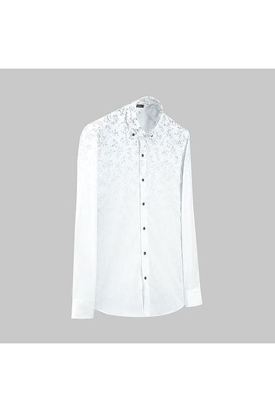 Sarar Cămașă interviu 100% bumbac slim fit cu model alb bleumarin