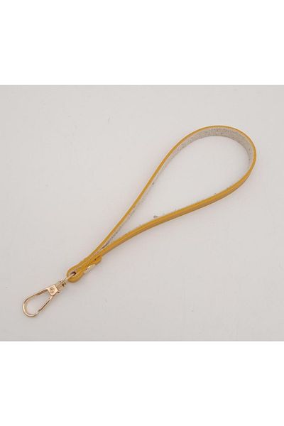 angel çanta aksesuar Thin Single Layer Faux Leather Mustard Elcik Light Gold Metal