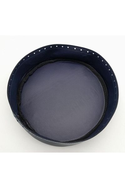 angel çanta aksesuar Μπλε Navy Faux Leather 22 cm Στρογγυλή Ψηλή Τσάντα Βάση Ανοιχτό Χρυσό Μεταλλικό
