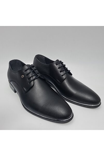 Tamboğa Ön Ve Arka Lazer Baskılı Jurdan Siyah Cilt Kundura Ayakkabı N785