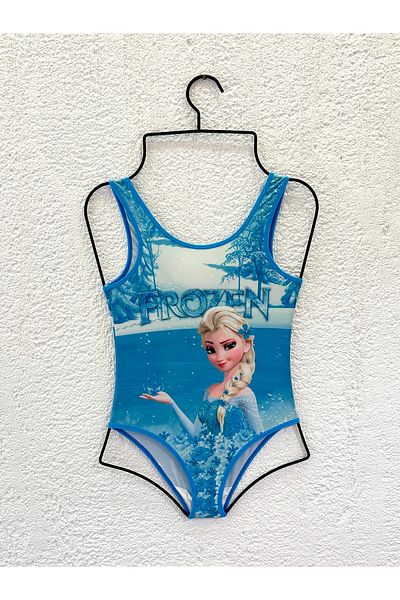 Rs Ramuni Costum de baie pentru fete Frozen Blue Imprimat digital Costum de baie pentru piscina de mare Costum de baie pentru copii