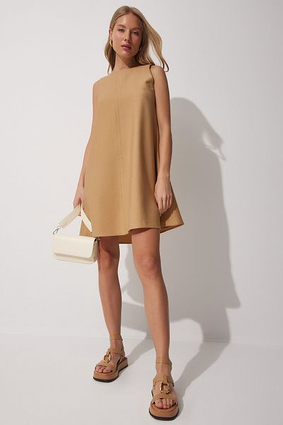 Happiness İstanbul Biscuit Summer Woven Bell Dress BF00067 für Damen