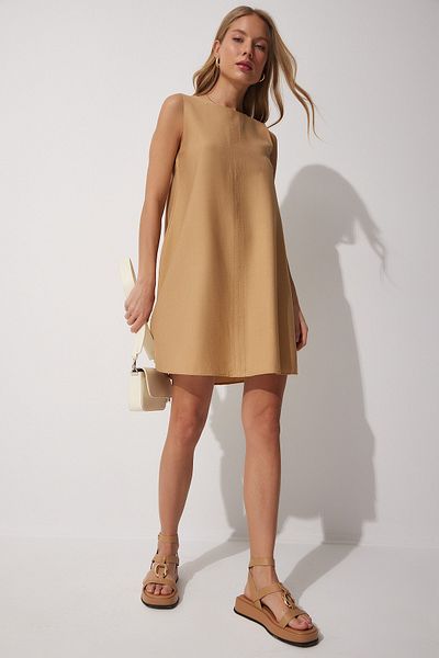 Happiness İstanbul Biscuit Summer Woven Bell Dress BF00067 für Damen