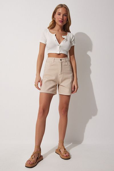 Happiness İstanbul Shorts - Beige - Mittlerer Bund