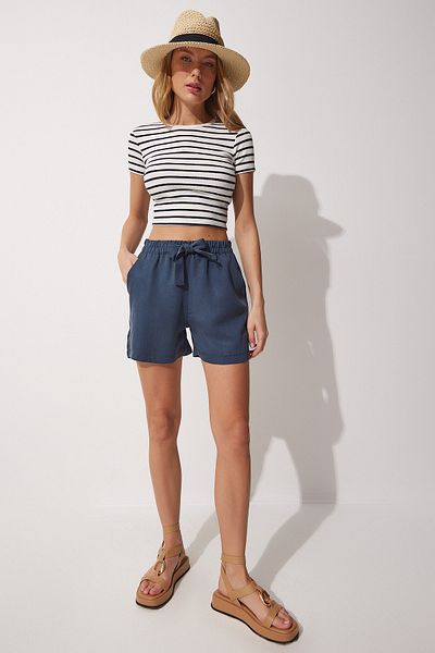 Happiness İstanbul Shorts - Blau - Mittlerer Bund