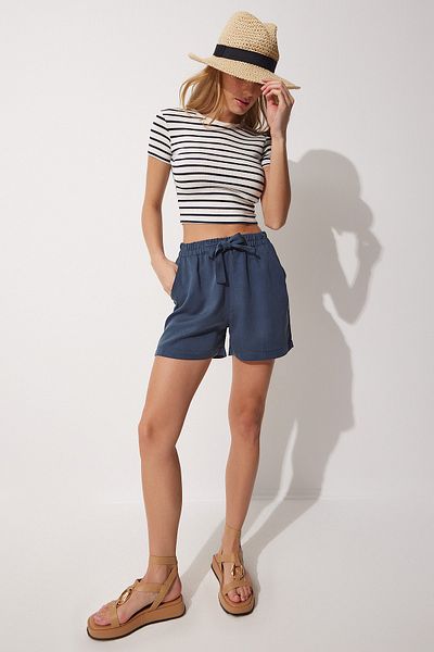 Happiness İstanbul Shorts - Blau - Mittlerer Bund