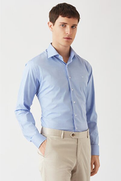 Bisse Erkek Regular Fit Uzun Kollu Klasik Gömlek Mavi