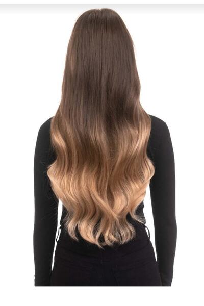 AKOLİFE Auburn Ombre Valovita Poluluna Kopča (70cm) - Ombre Frizura Otporna n...