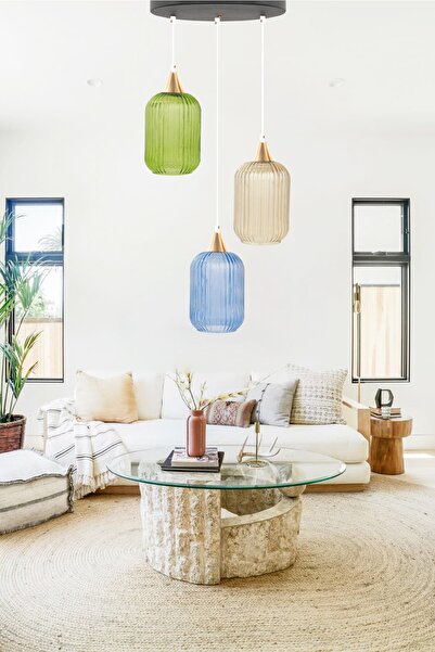 MINIMAL ETICARET VE BILGI TEKNOLOJILERI Lotus Mix Colors Plafonyer Cam Avize