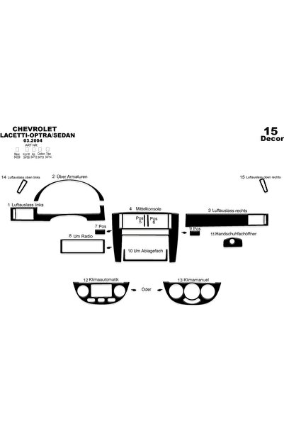 meriç cockpit design ميريتش ®   شيفروليه لاسيتي سيدان توربيدو امامي مطلي اسود...