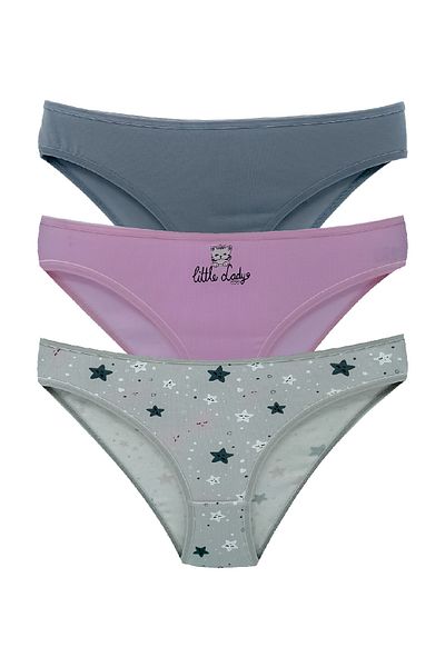 HNX Chiloți de damă 3 piese Basic Slip - Bumbac Imprimat