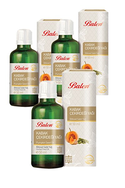 Balen 3 Kutu Kabak Çekirdeği Yağı 50 Ml Kabak Yağı Saf Kabak Çekirdeği Yağı T...
