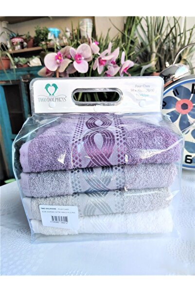 Z&N STYLE Annem Bukle Jakarlı 50x90 см. Набір з 4 розкішних рушників для рук і обличчя (в спеціальній сумці)