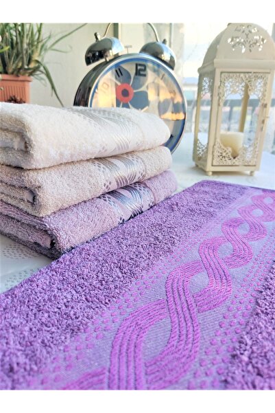 Z&N STYLE Annem Bukle Jakarlı 50x90 см. Набір з 4 розкішних рушників для рук і обличчя (в спеціальній сумці)