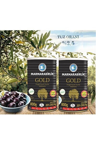 MarmaraBirlik Zeytin Gold Doğal Az Tuzlu Salamura 800 Gr Xl 2 Adet