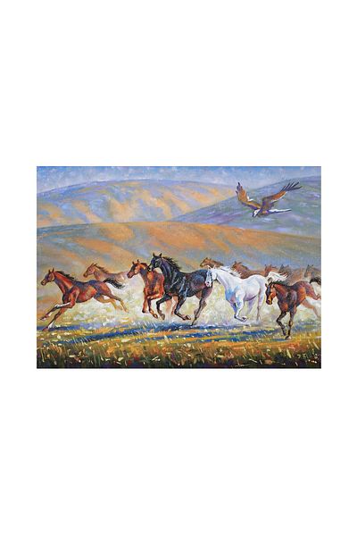KESKİN COLOR Sharp Puzzle Jigsaw Horses in the Steppe 500 Pieces