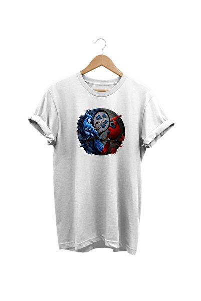WİDİ Papagaj Štampano Beli T-shirt