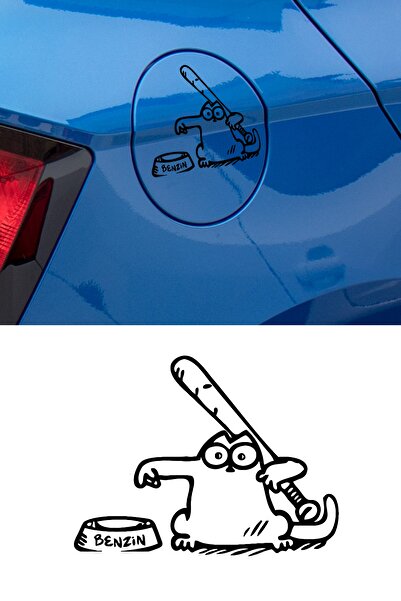 MIGNATIS Araba Deposu Benzin Sticker Araç Etiketi 20x15cm Siyah