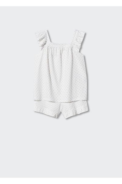 MANGO Kids Gemusterter Shorts-Pyjama